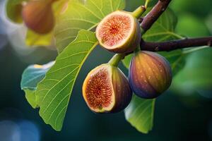 Figs on Tree Branch Background photo
