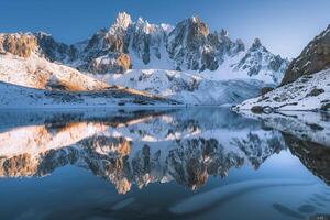 Reflection of Mountains in Lake Background photo