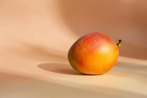 Single Mango on Table, Nature Background photo