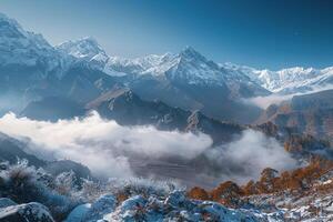 A View of the Mountains in Nepal Background photo
