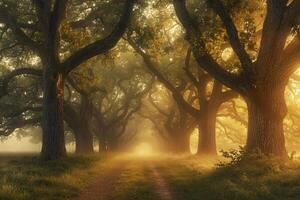 Dirt Road Through Trees Background photo