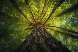 View up at top of tall tree background photo