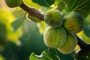 Figs on a Tree Branch with Sunlight, Background photo