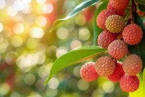 a bunch of lily fruit hanging from a tree photo