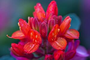 a  of a flower with water droplets on it photo