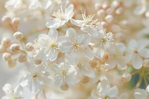 white flowers on a tree in a field photo