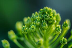 a  of a green plant with many small flowers photo