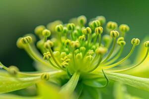 a  of a green flower with many small green buds photo