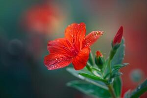 photograph red flower  on photo