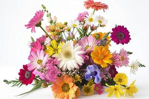 a bouquet of flowers is shown on a white background photo