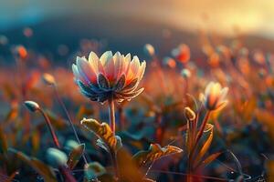 A flower in the middle of a field background photo