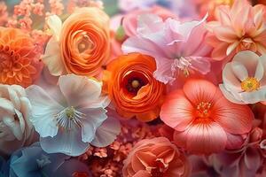 A bunch of colorful flowers are shown in this image background photo