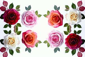 Group of Roses Arranged in Circle Background photo