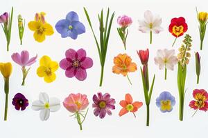 Collection of Different Types of Flowers Background photo