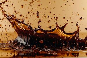 Splash of Chocolate Syrup in Water Background photo