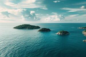Aerial View of Tropical Islands in the Ocean Background photo