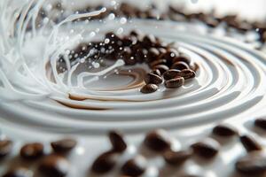 Coffee Beans Poured Bowl Background photo