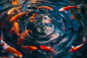 Koi Fish in Pond Background photo