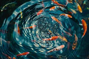 Koi Fish in Pond Background photo