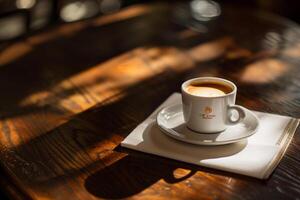 Coffee Cup on Table Background photo