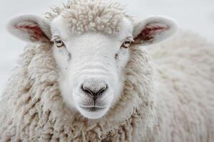 of Sheep in the Snow Background photo
