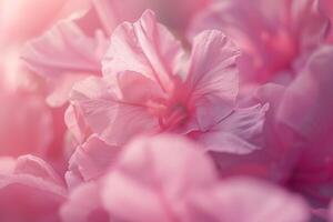 Pink Flowers Shown in a Blurry Photo with Background