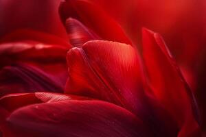 Red Tulip Flower in  with Nature Background photo