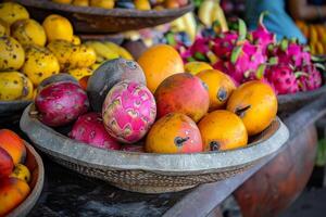 A Bowl of Fruit on Display Background photo