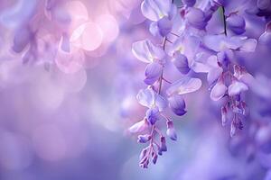 Purple Flowers in a Blurry Photo Background