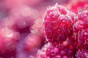 Raspberry with Water Droplets Background photo