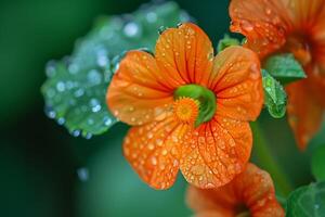 Flower with Water Droplets and Background photo
