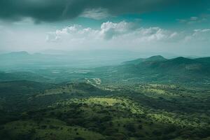 View of a mountain range background photo