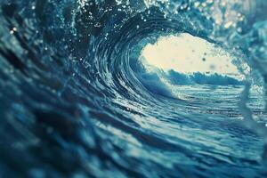 Ocean View Inside Wave Background photo