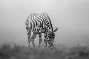 Zebra in Fog Background photo