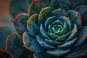 Succulent Plant with Red Background photo