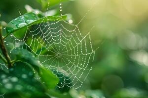 Spider Web with Dew Drops on It Background photo