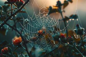 Spider Web with Dew Drops Background photo