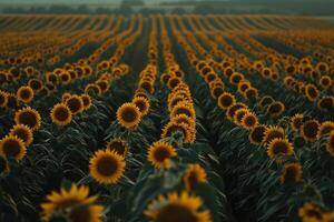 a field of sunflowers in the middle of a field background photo