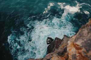 a view of the ocean from above background photo
