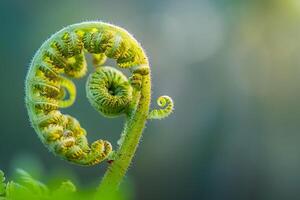a fern leaf with a spiral pattern on it background photo