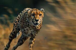 a cheetah running in the wild background photo