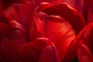 a bunch of red tulips photo