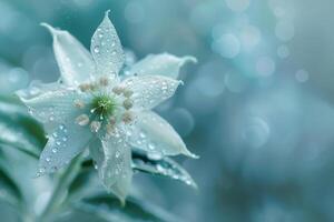 a  of a flower with water droplets background photo