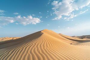 A Desert with Sand Dunes and Blue Sky Background photo