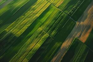 Aerial View of Green Fields and Fields Background photo
