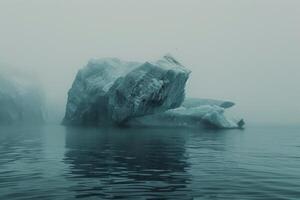 iceberg in the fog background photo