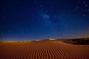 the Milky Way over the desert background photo