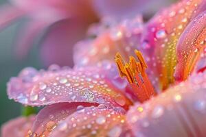 pink flower with water droplets on it background photo
