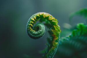 Nature  of a fern leaf with water droplets and background photo