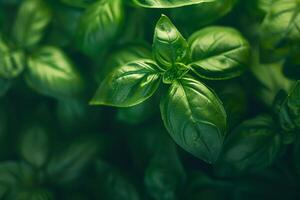 Nature  of basil leaves shown in this image with a nature background photo